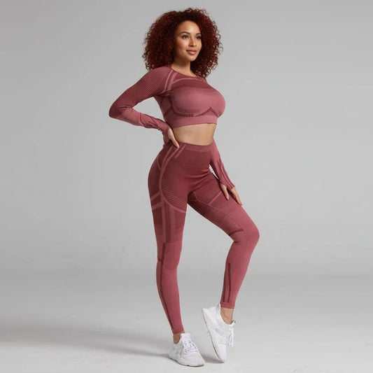 Aura Sculpt Seamless Long-Sleeve Yoga & Fitness Set | Yolo-Fitness-Fitness-YOLO Fitness