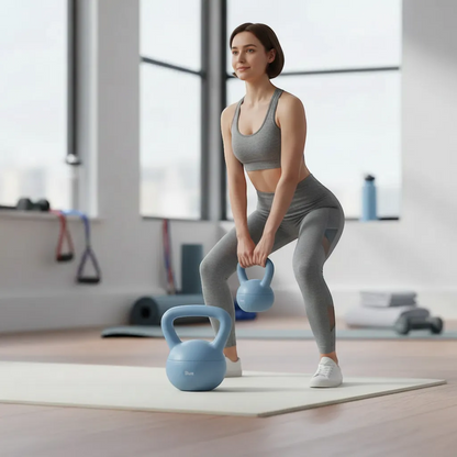 Aura-Soft Ergonomic PVC Kettlebell (2kg–12kg) | Yolo-Fitness-YOLO Fitness