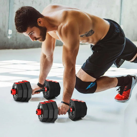 Octagonal Adjustable Dumbbell & Barbell Set (10kg-40kg) | Yolo-Fitness-Fitness-YOLO Fitness