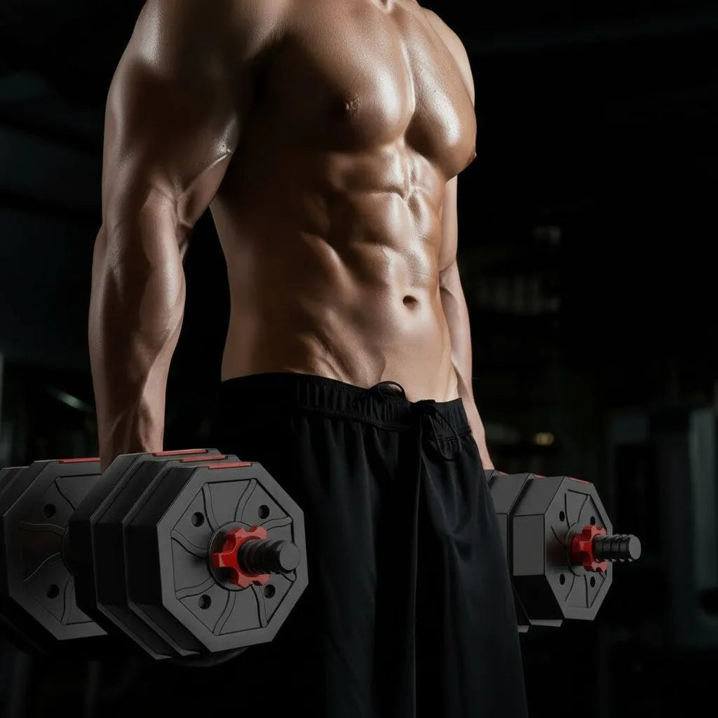 Octagonal Adjustable Dumbbell & Barbell Set (10kg-40kg) | Yolo-Fitness-Fitness-YOLO Fitness
