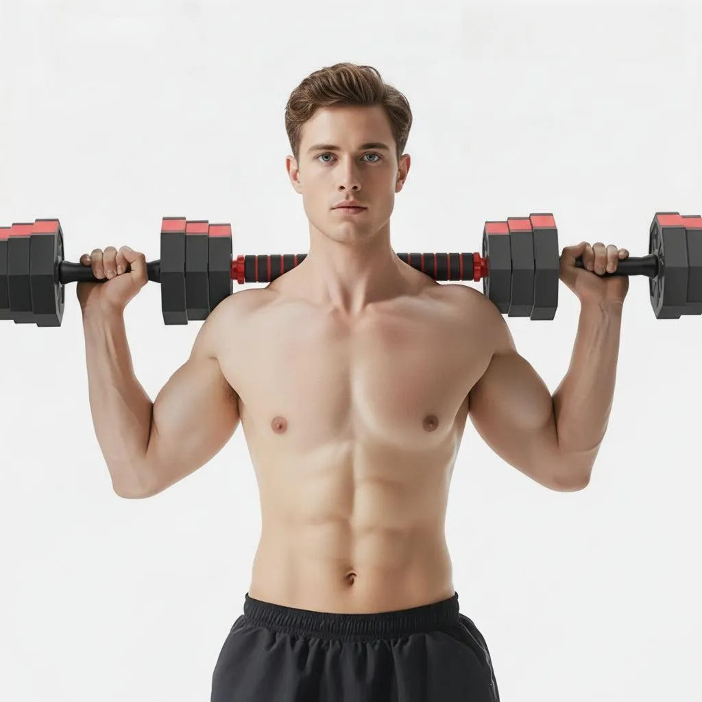 Octagonal Adjustable Dumbbell & Barbell Set (10kg-40kg) | Yolo-Fitness-Fitness-YOLO Fitness