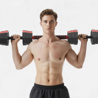 Octagonal Adjustable Dumbbell & Barbell Set (10kg-40kg) | Yolo-Fitness-Fitness-YOLO Fitness