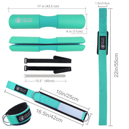 Barbell Pad Set with Ankle Strap for Hip Thrusts My Store